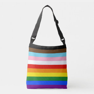 SlipperyJoe's Eleven Stripe Pride Flag verbindet P Tragetaschen Mit Langen Trägern