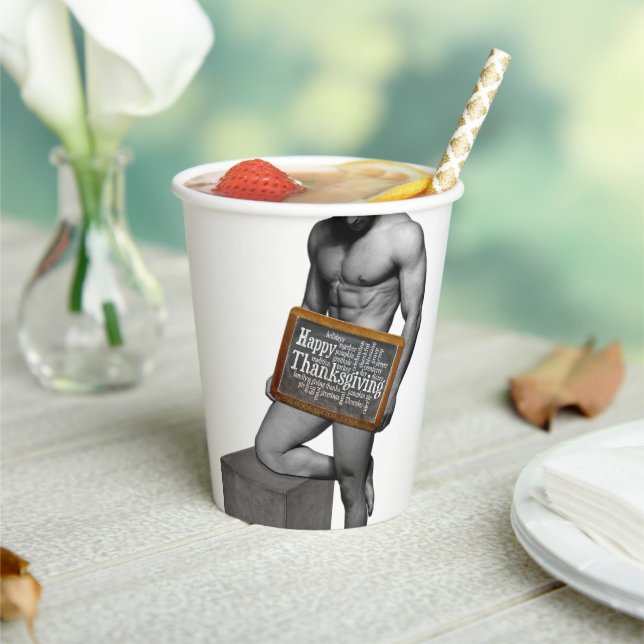 SlipperyJoe's Erntedank Mann mit sechs Päckchen ab Pappbecher (In Situ)