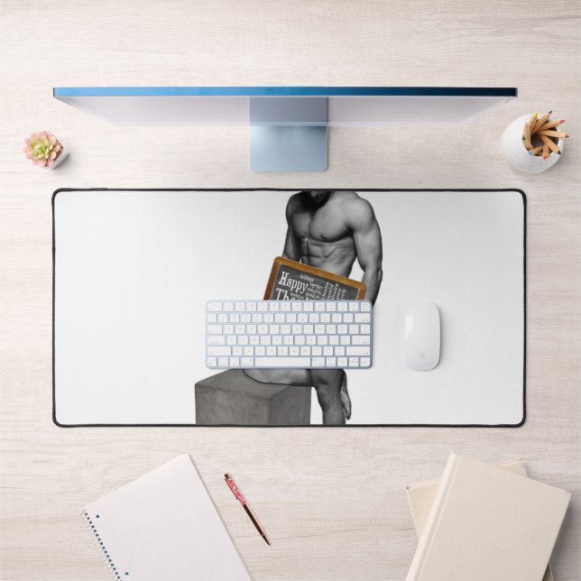 SlipperyJoe's Erntedank Mann mit sechs Päckchen ab Schreibtischunterlage (Büro 1)