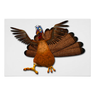SlipperyJoe's Erntedank Truthahnflügel bunt f Poster