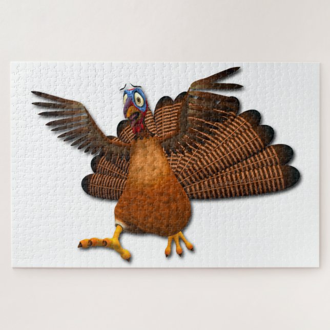 SlipperyJoe's Erntedank Truthahnflügel bunt f Puzzle (Horizontal)