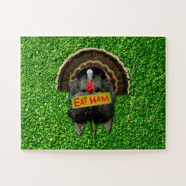 SlipperyJoe's Erntedank Truthahngras essen Schinke Puzzle (Horizontal)