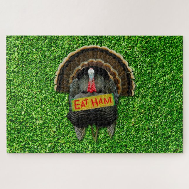 SlipperyJoe's Erntedank Truthahngras essen Schinke Puzzle (Horizontal)