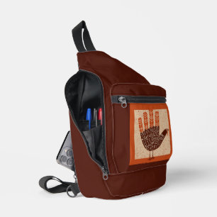 SlipperyJoe's Erntedankfest spielerischer Truthahn Crossbody Bag