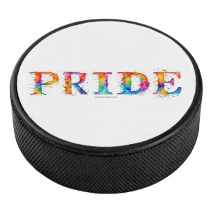 SlipperyJoe's farbenfrohe kreative Pride-themed Te Eishockey Puck