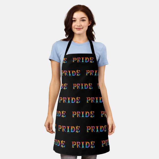 SlipperyJoe's farbenfrohe kreative Pride-themed Te Schürze (Getragen)