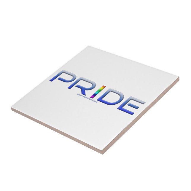 SlipperyJoe's farbenfroher Pride Wort fett metalli Fliese (Seite)