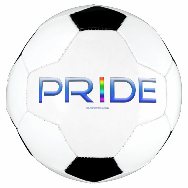 SlipperyJoe's farbenfroher Pride Wort fett metalli Fußball (Vorderseite)