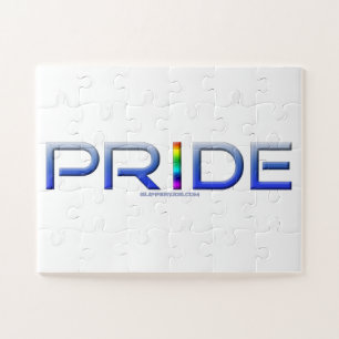 SlipperyJoe's farbenfroher Pride Wort fett metalli Puzzle
