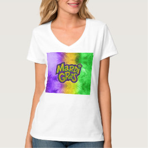 SlipperyJoe's festives Mardi Gras-Themen-Kronenver T-Shirt