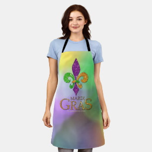 SlipperyJoe's festliches Mardi Gras themed lila gr Schürze