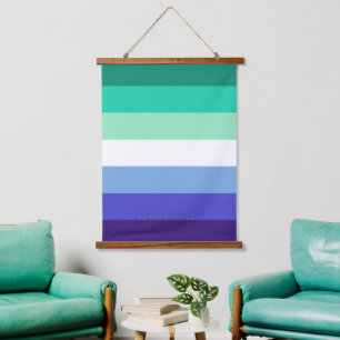 SlipperyJoe's Flag für Gay Men, die alle einschlie Wandteppich Mit Holzrahmen