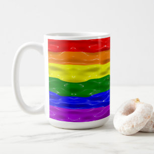 SlipperyJoe's Flüssigglanz-Stolzflagge rot orange Kaffeetasse