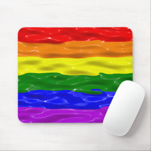 SlipperyJoe's Flüssigglanz-Stolzflagge rot orange  Mousepad