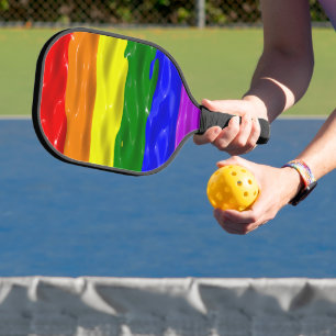 SlipperyJoe's Flüssigglanz-Stolzflagge rot orange Pickleball Schläger