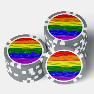 SlipperyJoe's Flüssigglanz-Stolzflagge rot orange  Pokerchips