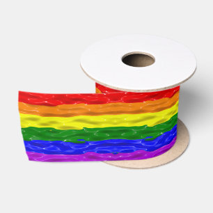 SlipperyJoe's Flüssigglanz-Stolzflagge rot orange Satinband
