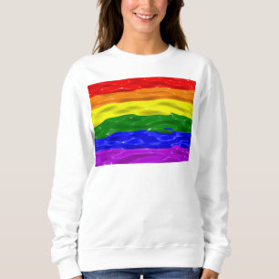 SlipperyJoe's Flüssigglanz-Stolzflagge rot orange Sweatshirt