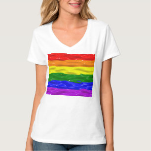 SlipperyJoe's Flüssigglanz-Stolzflagge rot orange T-Shirt