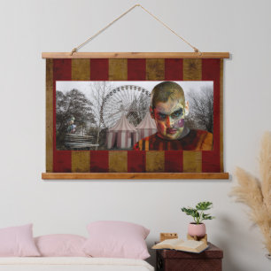 SlipperyJoe's Frohe Halloween unheimliche Männerpu Wandteppich Mit Holzrahmen