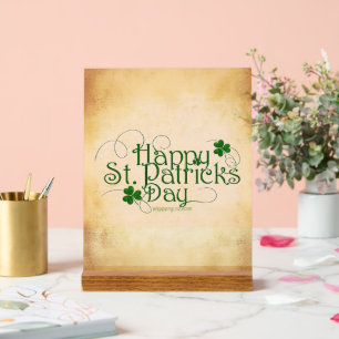SlipperyJoe's Frohe St. Patrick's Day Feiertags-Ir Acrylschild