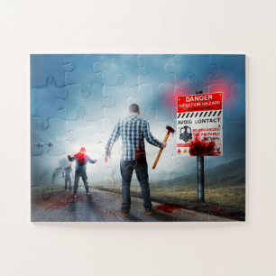 SlipperyJoe's frohes Halloween leuchtende Augen Zo Puzzle