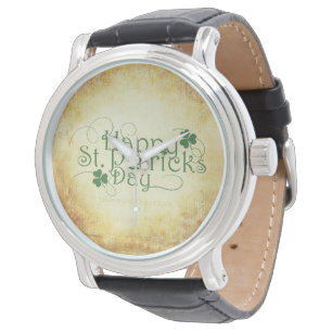 SlipperyJoe's Frohes St. Patrick's Day Feiertag Ir Armbanduhr