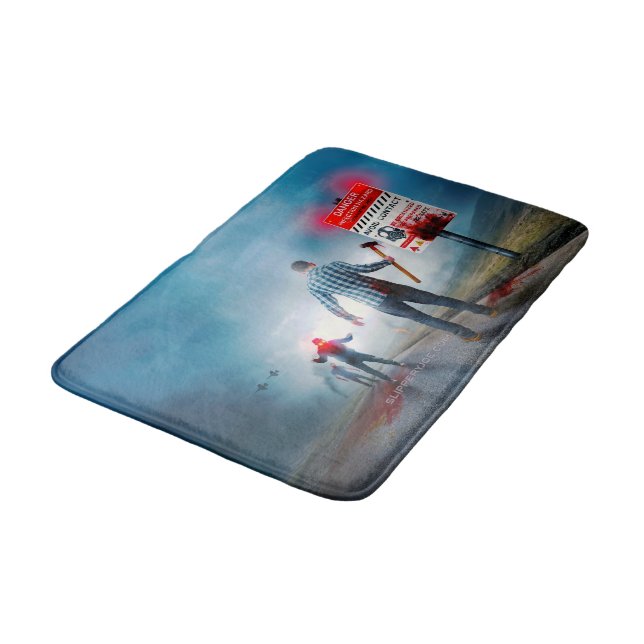 SlipperyJoe's fröhliche Halloween-Zombies Badematte (Schrägansicht)