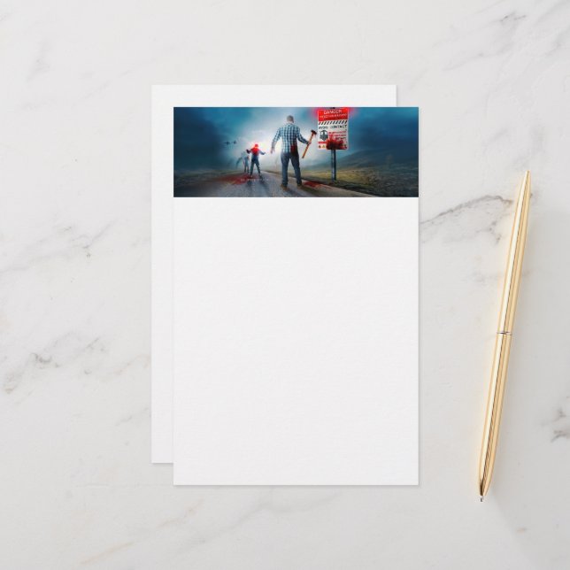 SlipperyJoe's fröhliche Halloween-Zombies Briefpapier (Vorderseite/Rückseite Beispiel)