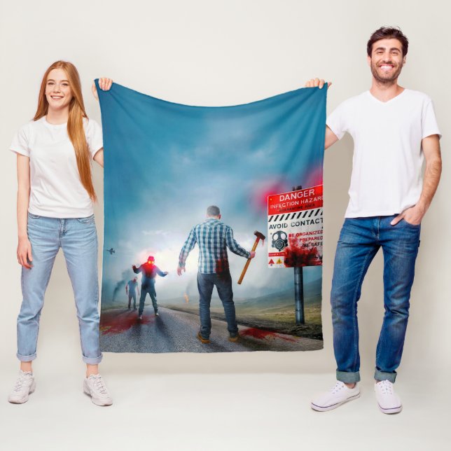 SlipperyJoe's fröhliche Halloween-Zombies Fleecedecke (Beispiel)