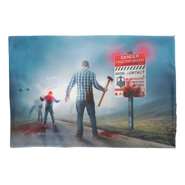 SlipperyJoe's fröhliche Halloween-Zombies Kissenbezug (Vorderseite)