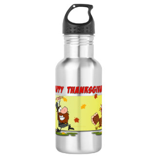 SlipperyJoe's fröhliche, spielerische Thanksgiving Edelstahlflasche