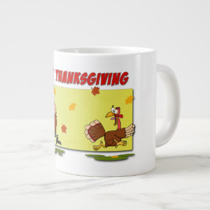 SlipperyJoe's fröhliche, spielerische Thanksgiving Jumbo-Tasse