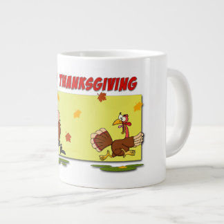SlipperyJoe's fröhliche, spielerische Thanksgiving Jumbo-Tasse