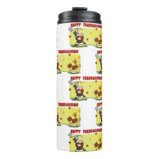 SlipperyJoe's fröhliche, spielerische Thanksgiving Thermosbecher