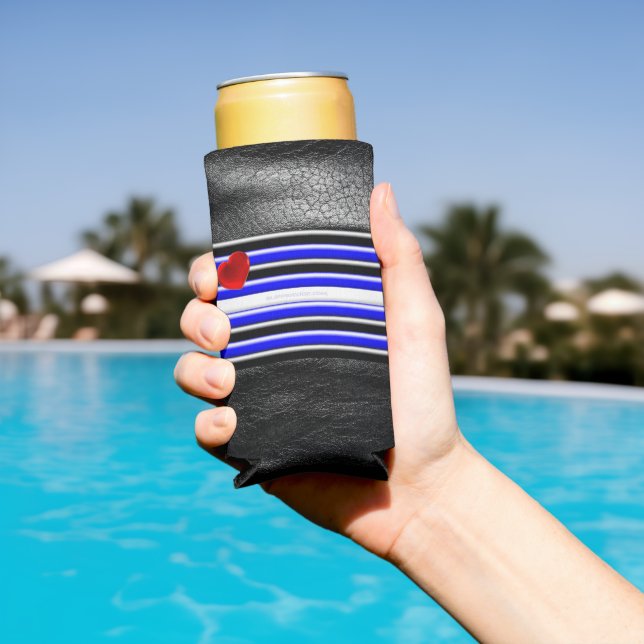 SlipperyJoe's Gay Leather Pride Fahne schwarze Kön Selters Dosenkühler (In Situ Pool)