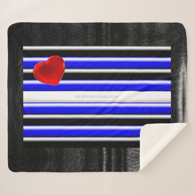 SlipperyJoe's Gay Leather Pride Fahne schwarze Kön Sherpadecke (Vorderseite (Horizontal))