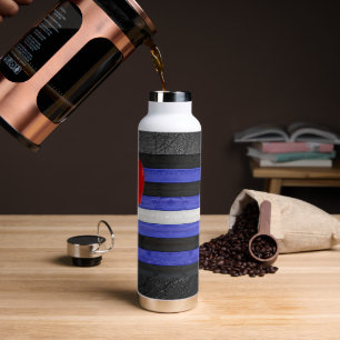 SlipperyJoe's Gay Leather Pride Fahne schwarze Kön Trinkflasche