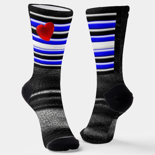 SlipperyJoe's Gay Leder Stolz Flag Geschenke schwa Socken (Gewinkelt)