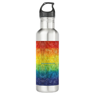 SlipperyJoe's Gay Pride Fahne Regenbogenfarben Kra Edelstahlflasche