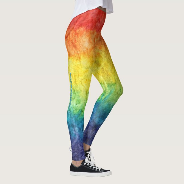 SlipperyJoe's Gay Pride Fahne Regenbogenfarben Kra Leggings (Rechts)
