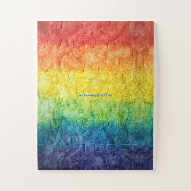 SlipperyJoe's Gay Pride Fahne Regenbogenfarben Kra Puzzle (Vertikal)