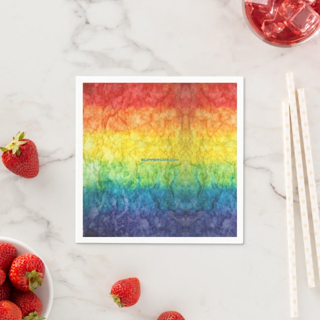 SlipperyJoe's Gay Pride Fahne Regenbogenfarben Kra Serviette (Beispiel)