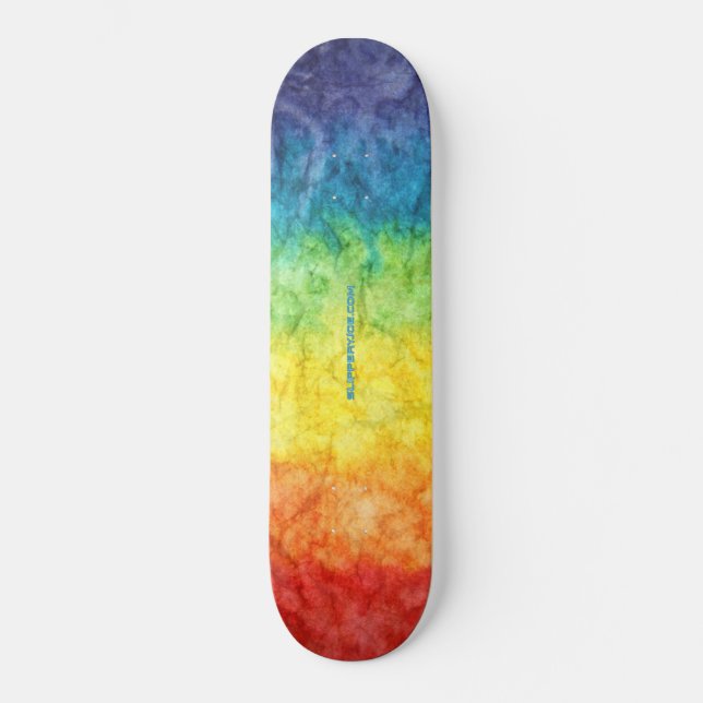 SlipperyJoe's Gay Pride Fahne Regenbogenfarben Kra Skateboard (Vorderseite)