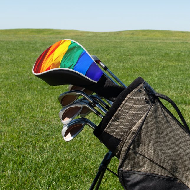 SlipperyJoe's Gay Pride-Fahne schwänzen Stolzfarbe Golf Headcover (In SItu)