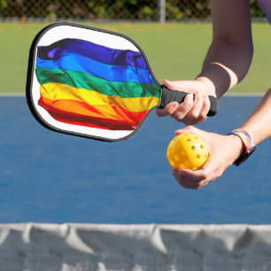 SlipperyJoe's Gay Pride-Fahne schwänzen Stolzfarbe Pickleball Schläger