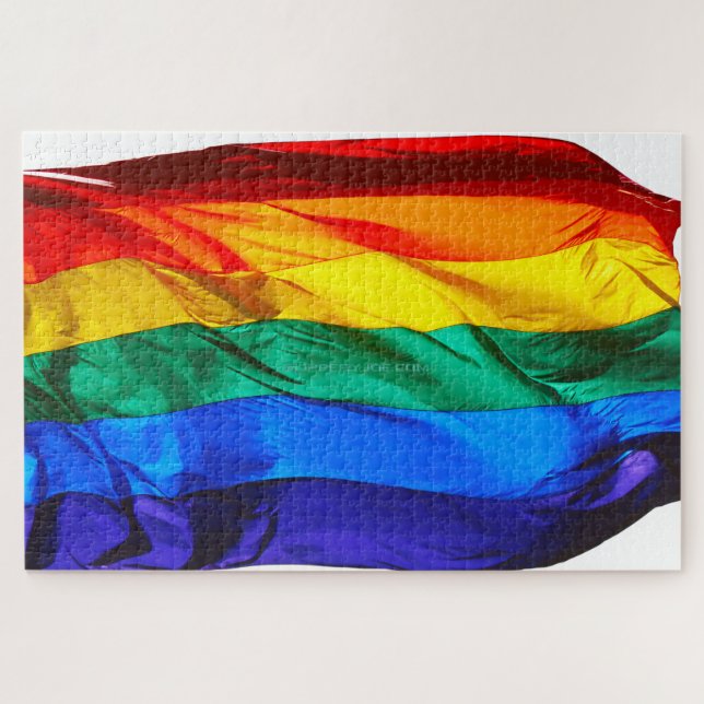 SlipperyJoe's Gay Pride Flag Wave Pride Colors rai Puzzle (Horizontal)