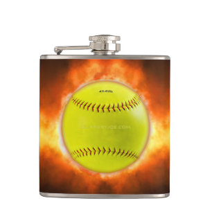 SlipperyJoe's gelbe Softball-Feuerball-Flammenrasp Flachmann