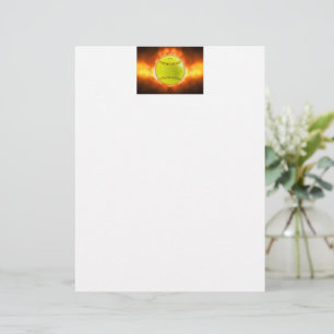 SlipperyJoe's gelber Softball-Feuerball Flammen ra Briefbogen