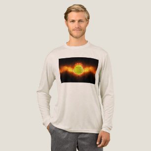 SlipperyJoe's gelber Softball-Feuerball Flammen ra Tri-Blend Shirt